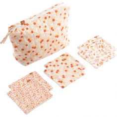 Trousse de toilette + 6 carrées éponge Esmée - Sauthon