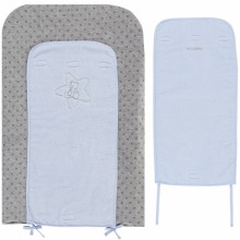 Matelas à langer avec 2 serviettes Poudre d'étoiles bleu (45 x 70 cm)  par Noukie's