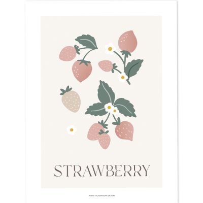 Affiche fraise Strawberry (30 x 40 cm)  par Lilipinso