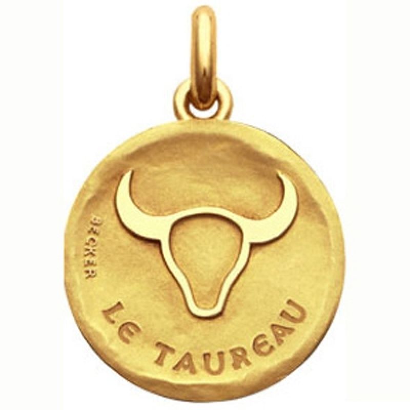 Médaille symbole Taureau (or jaune 750°) Becker