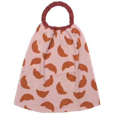 Serviette élastiquée en double gaze croissants et verso toffee BB & Co