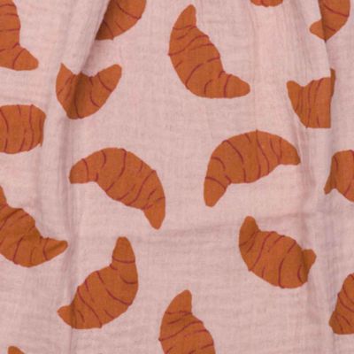 Serviette élastiquée en double gaze croissants et verso toffee
