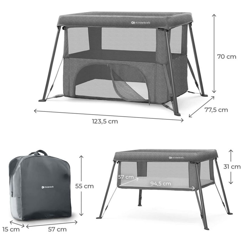 Lit bébé 3 en 1 Cami Grey Kinderkraft Produit 6