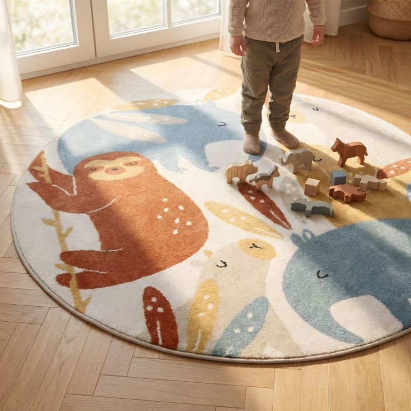 Tapis rond Jungle Sunrise (160 cm) Nattiot Ambiance 2