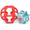 Lot de 2 balles sensorielles en silicone Orange et bleu Little L Produit 3