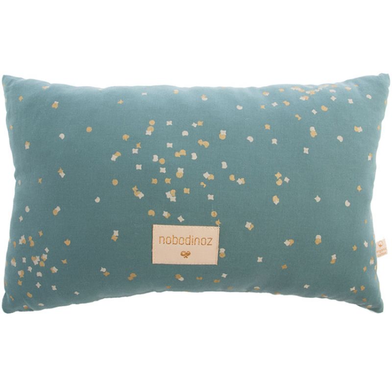 Coussin Laurel Gold Confetti vert (22 x 35 cm) Nobodinoz