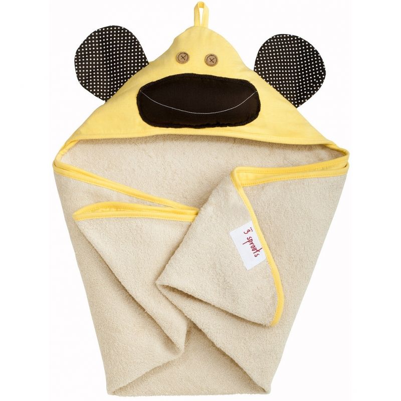 Cape de bain Singe jaune (75 x 75 cm) 3 sprouts