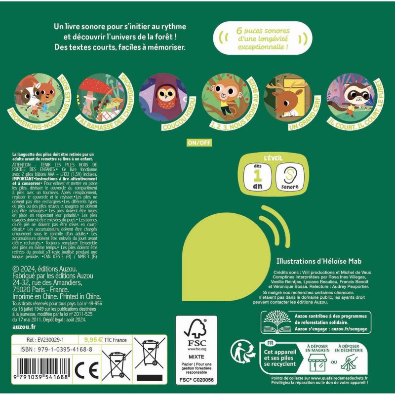 Mes premiers sonores Mes comptines de la forêt - Reconditionné Auzou Editions Produit 2