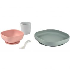 Coffret repas en silicone eucalyptus (4 pièces)