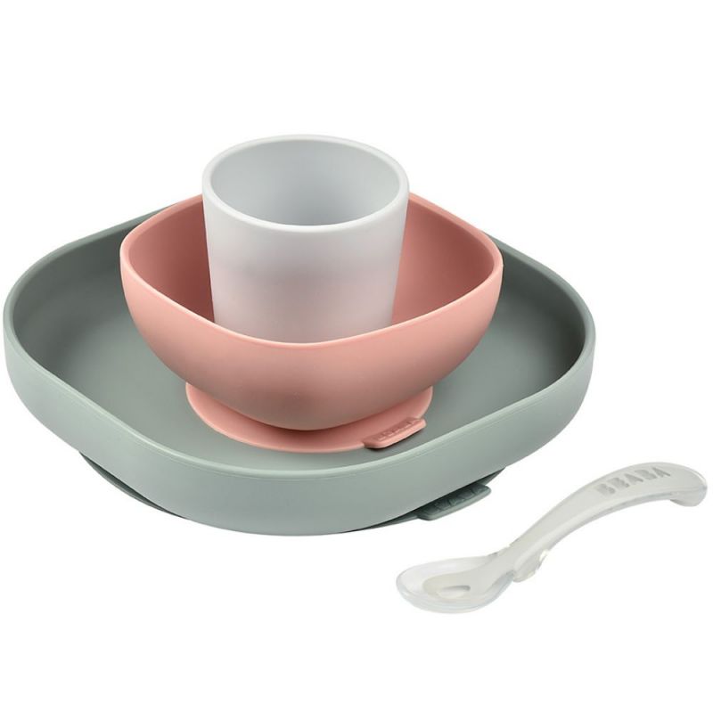 Coffret repas en silicone eucalyptus (4 pièces) Béaba Produit 1 grande taille