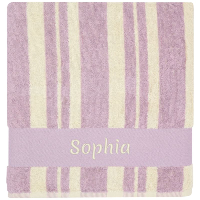 Serviette de plage rayée Parme personnalisable (70 x 140 cm) L'oiseau bateau Produit 3