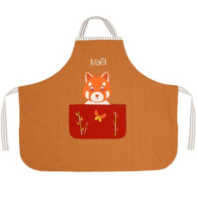 Tablier Tchikis 3 Panda Roux personnalisable (2-6 ans)