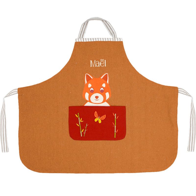 Tablier panda roux (personnalisable) L'oiseau bateau