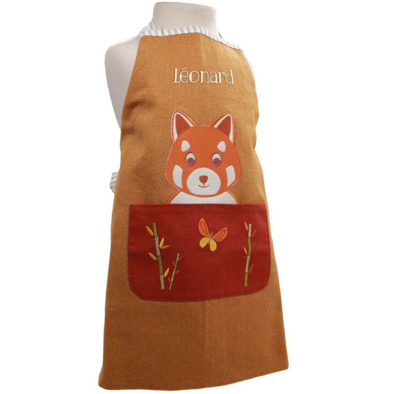 Tablier Tchikis 3 Panda Roux personnalisable (2-6 ans) L'oiseau bateau Produit 3