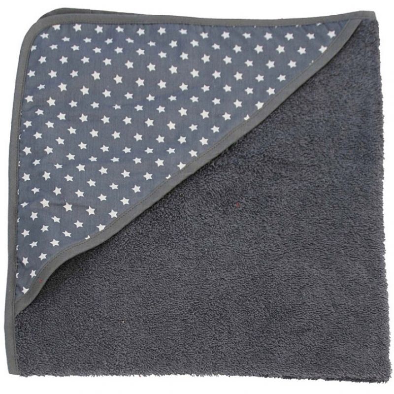 Cape de bain grise étoiles (70 x 80 cm) Cottonbaby