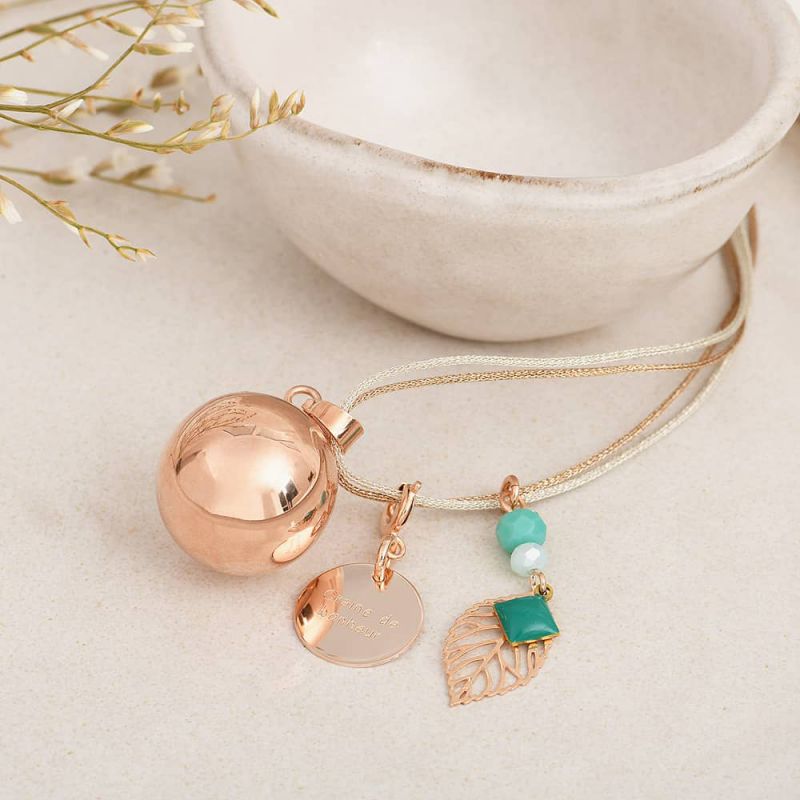 Bola de grossesse Emotion Cleomee personnalisable (plaqué or rose) Nativee