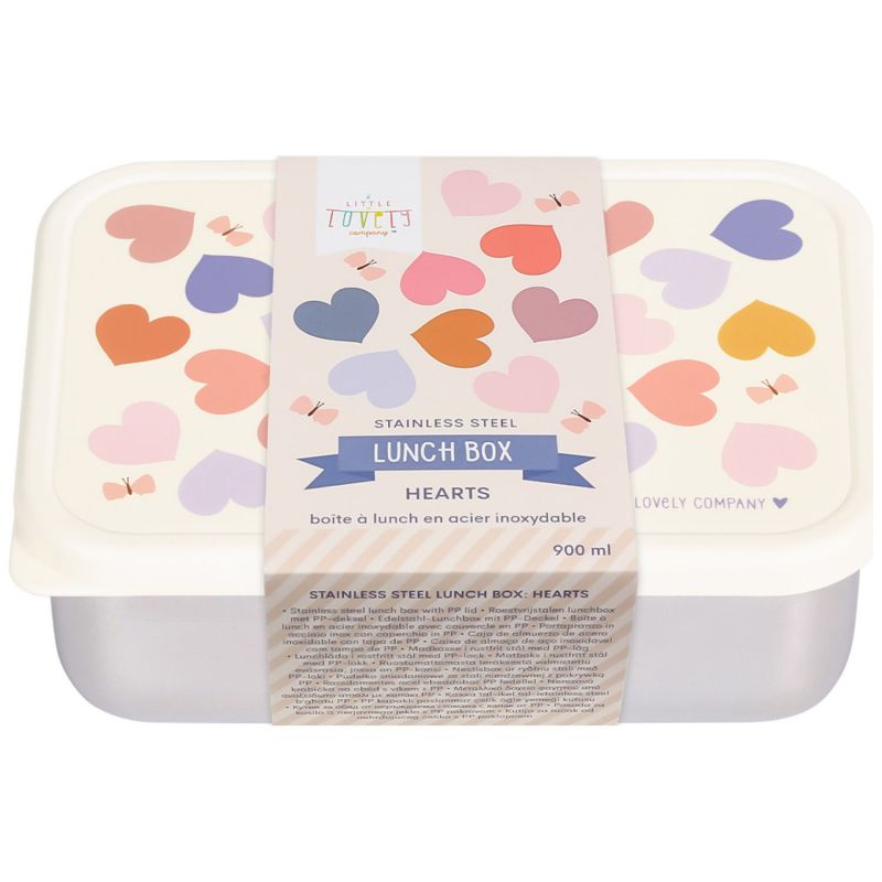 Lunch box en acier inoxydable Cœurs A Little Lovely Company Packaging 8
