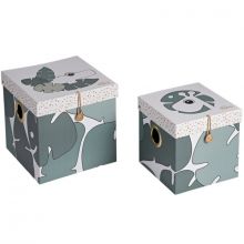 Lot de 2 boîtes de rangement Raffi et Croco Tiny Tropics  par Done by Deer