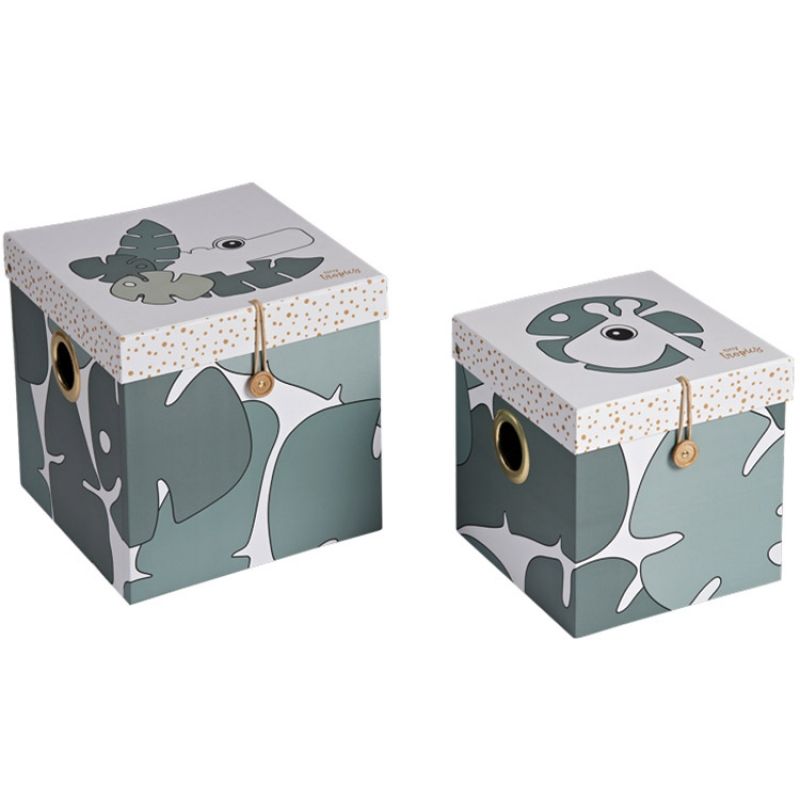Lot de 2 boîtes de rangement Raffi et Croco Tiny Tropics Done by Deer