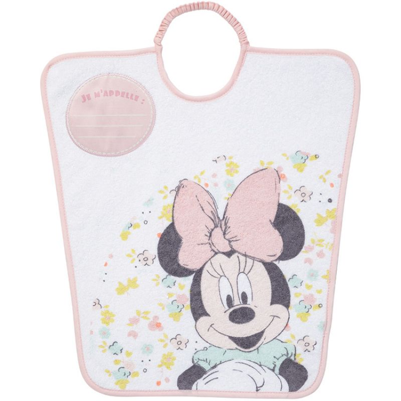 Bavoir passe-tête Minnie Je m'appelle rose Babycalin
