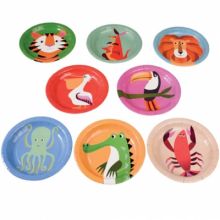 Assiettes en carton Créatures colorées (8 pièces)  par REX