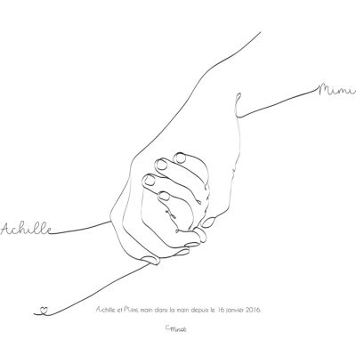 Affiche Main dans la main A4 (personnalisable)  par Minoé