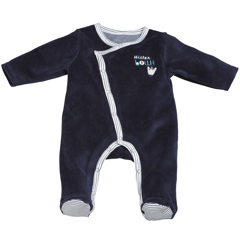 Pyjama chaud Mister Bouh bleu marine (3 mois) Sauthon
