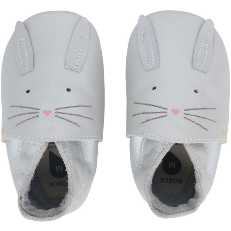 Chaussons bébé en cuir Soft soles Silver Hop (9-15 mois) Bobux