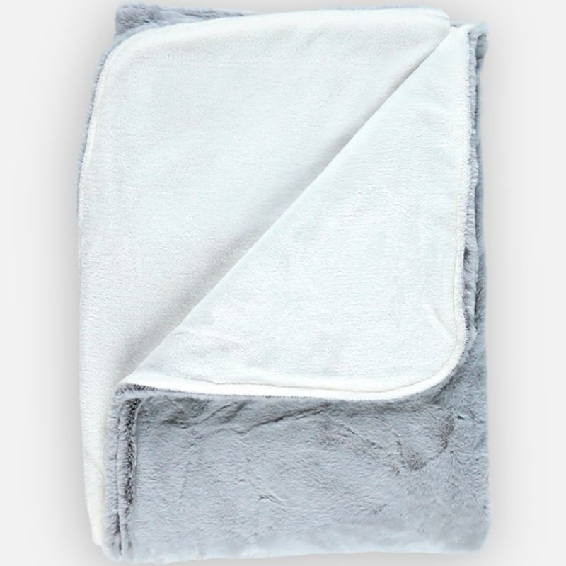 Couverture longs poils Mix & Match grise (100 x 140 cm) Noukie's