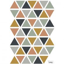 Planche de stickers A3 de triangles gris camel bleu foncé  par Lilipinso