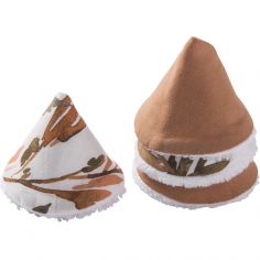 Lot de 4 cônes pare pipi en popeline feuillages - BB & Co