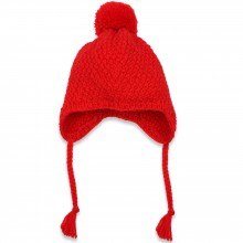 Bonnet Emile tricoté main rouge (12-24 mois : 81 à 86 cm)  par Mamy Factory