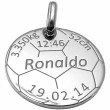 Médaille de naissance football personnalisable (argent 925° rhodié)  par Alomi
