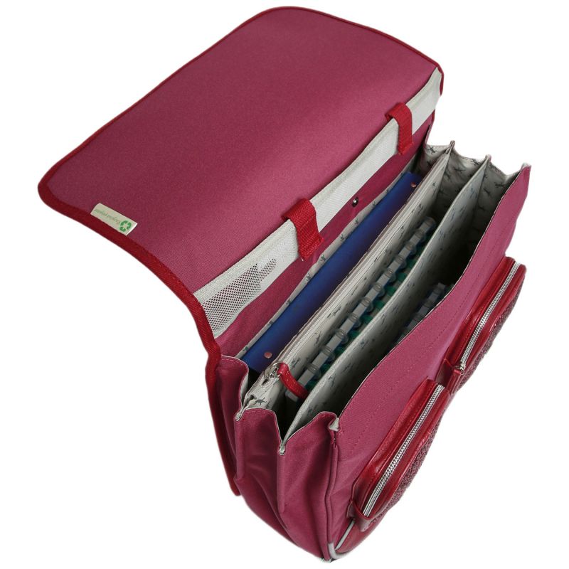 Cartable à roulettes Glossy Cherry (41 cm) Caméléon Produit ouvert 5
