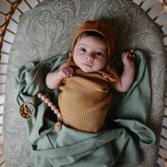 Couverture bébé côtelée Roman Green (90 x 90 cm)