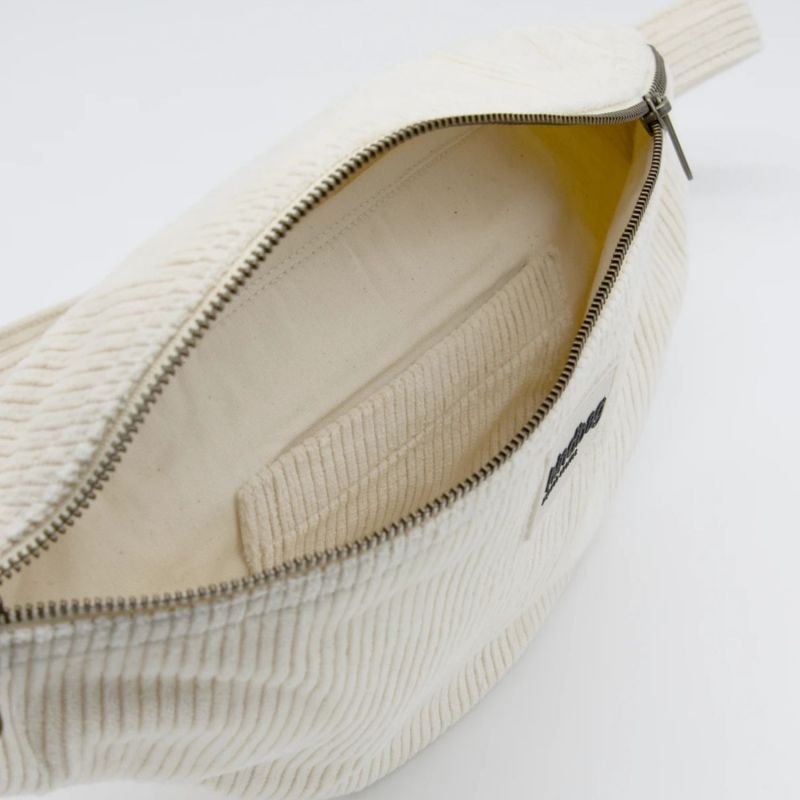 Sac banane Sasha L Velours Beige Hindbag Produit 9