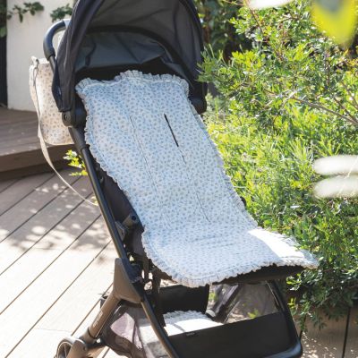 Assise pour poussette Little Bloom Fleurs Gris