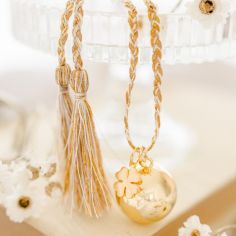 Bola de grossesse Gri-Gri Trèfle cordon (or jaune 18 carats) - Pleine Lune