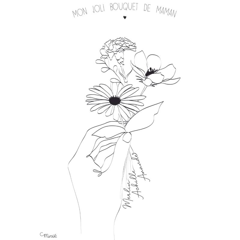 Affiche Mon bouquet de maman A4 (personnalisable) Minoé