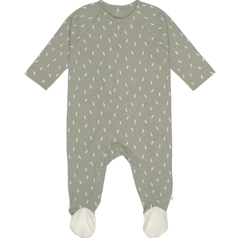 Pyjama léger en coton bio Cozy Colors Wear petits traits olive (3-6 mois) Lässig