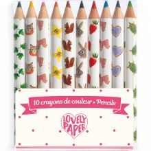 Lot de 10 mini crayons de couleur Aiko  par Djeco