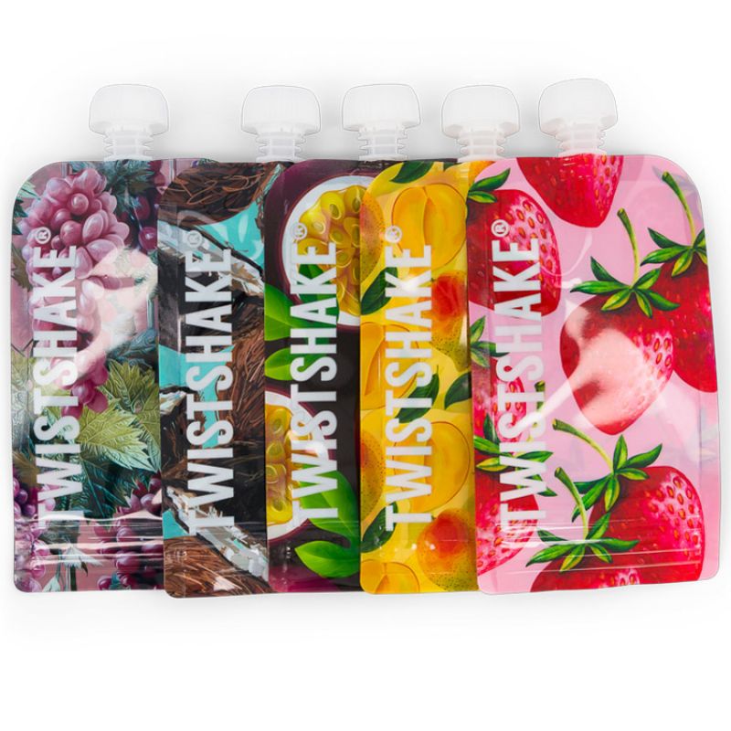 Lot de 5 gourdes réutilisable Squeeze bag fruit (220 ml) Twistshake