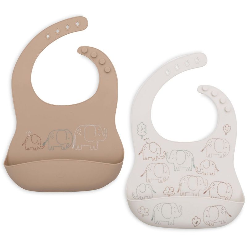 Lot de 2 bavoirs en silicone Elephant Tales Jollein Produit 1