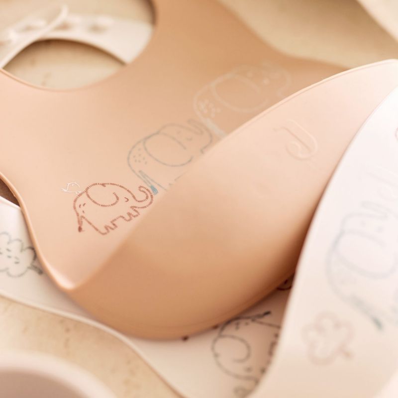 Lot de 2 bavoirs en silicone Elephant Tales Jollein Ambiance 2