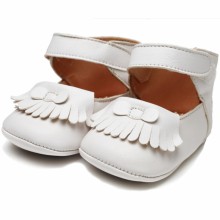 Chaussures semelle souple en cuir Solène blanc (5-9 mois)  par Paskap