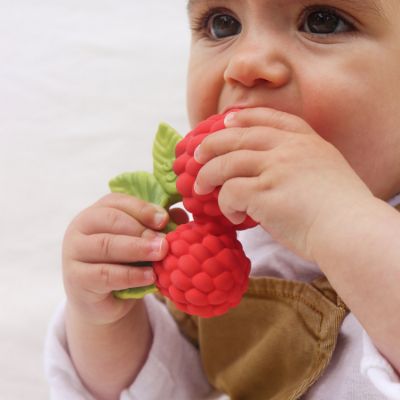 Jouet de dentition bébé Valery la framboise en latex d'hévéa (Oli and Carol) - Image 3