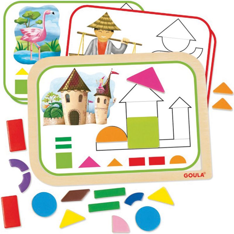 Jeu de tangram magnétique en bois Goula