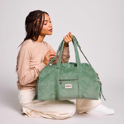 Sac à langer Basile Velours Vert d'eau