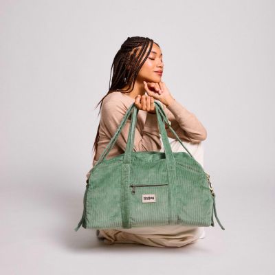 Sac à langer Basile Velours Vert d'eau