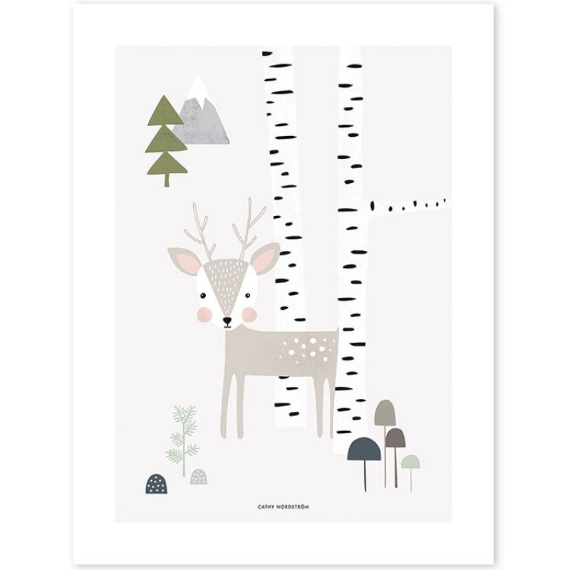 Affiche In the woods faon (30 x 40 cm) Lilipinso